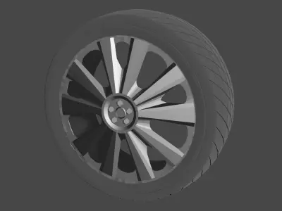 Rim and Tire for Sport Car Free 3D model