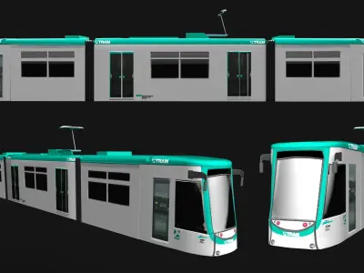 Tram TRAMBAIX Barcelona Low-poly 3D model