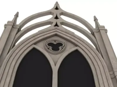 Gothic Window 3D model 3