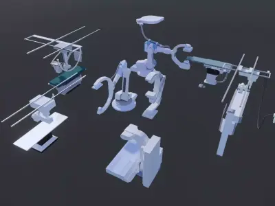 3d Model Medical Mechine  Imaging Equipment Set Xray Low-poly 3D model