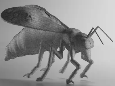 bee cartoon 3D model