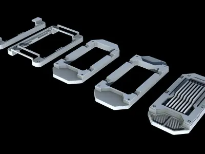 Sci-Fi KitBash and Props Pack Part four 3D model
