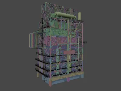 Refinery metal structure 3D model