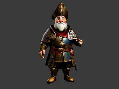Cartoon Medieval King Low-poly 3D model
