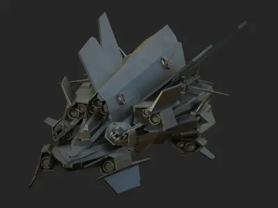 Spaceship Lowpoly Low-poly 3D model buy