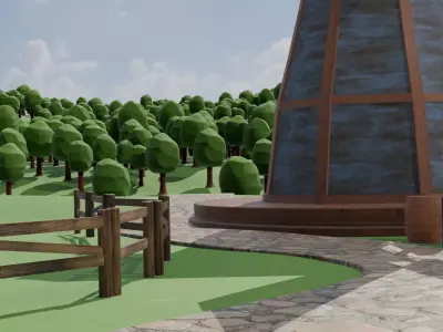 Charming Windmill Village 3D model
