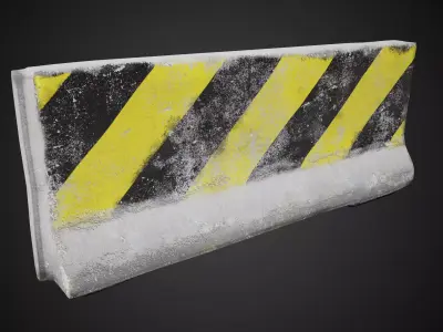  Concrete Traffic Barrier Low-poly 3D model