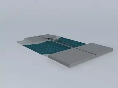 Bridge floating platform in water Free 3D model