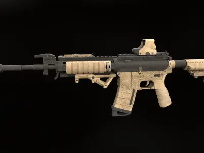 Assault rifle M4 Low-poly 3D model