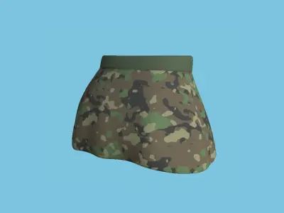 Camouflage Female Skirt - Character Fashion Design Low-poly 3D model
