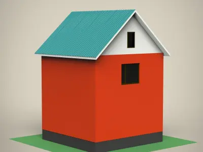 House Low-poly 3D model 3