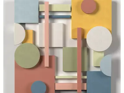 Wall Colored shapes Decoration - 45x45 - Collection - Part 2 3D model
