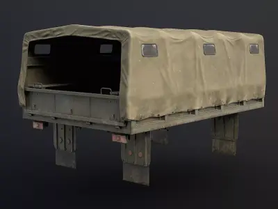 Kraz-255B Cargo Bed Game Ready Low-poly 3D model