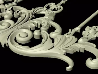 Central decor ornament for furniture 3D model 1163