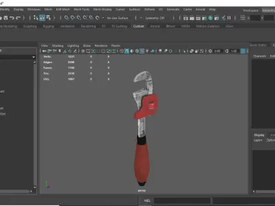 Wrench 3D Model ratchet Low-poly 3D model