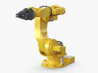 Industrial Robot with Gripper Rigged for Cinema 4D 3D model