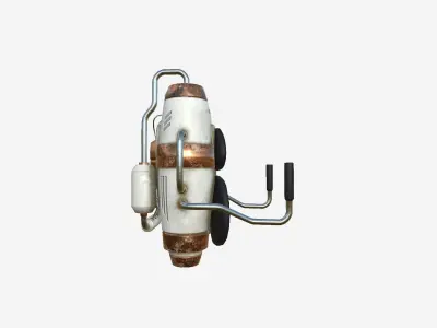 Jetpack A01 White Copper - SciFi Character Design Low-poly 3D model