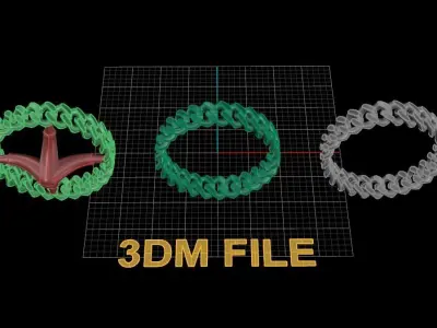 Cuban Link Band Ring SIZE 7 3D print model
