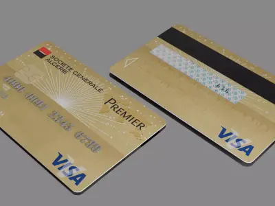 Visa Gold Card Realistic 3D Model Free low-poly 3D model
