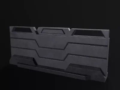 Militarry Barricade PBR Low-poly 3D model