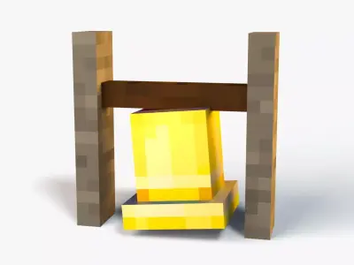 Minecraft Bell Rig Low-poly 3D model