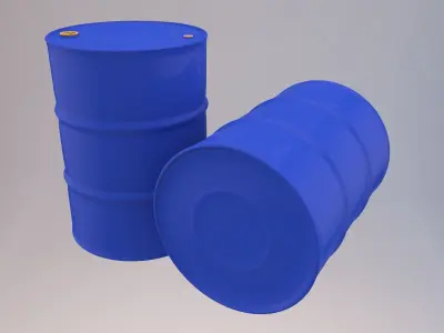 Metal Barrel 2in1 Low-poly 3D model