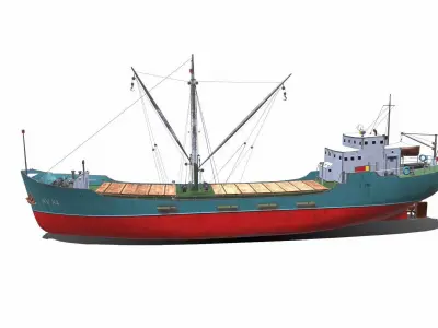 Coastal Supply Vessel Low-poly PBR Low-poly 3D model