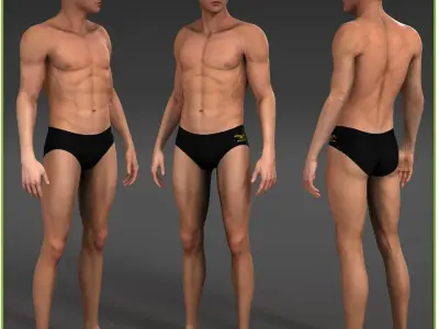 White Male Swimmer CG 3D model