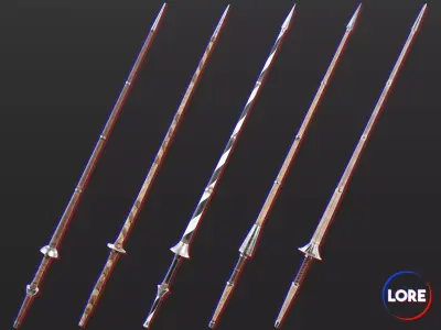 Medieval Collection Weapons Lances 3D Model Pack