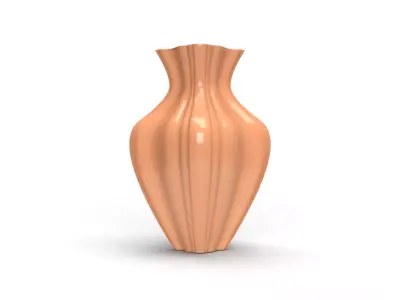 Realistic 3D orange coloured Vase 3D model