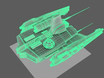 Space Ship                                            Low-poly 3D model