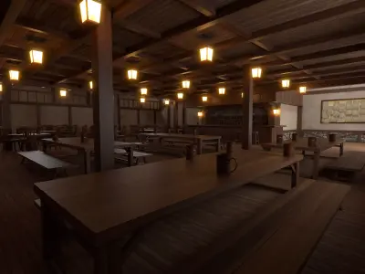 Toon Bar Medieval Low-poly 3D model