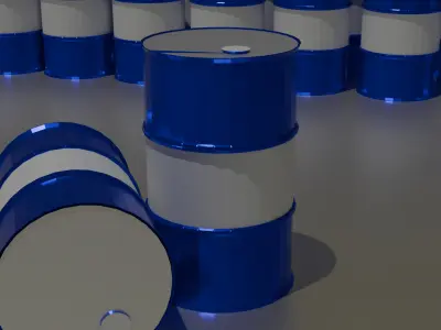 Industrial Metal Barrel 3D Model  Low Poly Low-poly 3D model