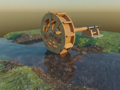 Waterwheel 3D Model Free 3D model
