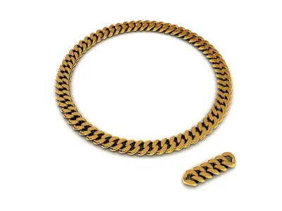 Gold Chain 3D model Low-poly 3D model