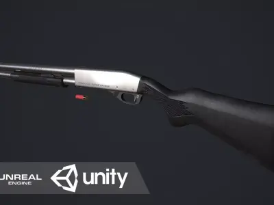 Remington 870 Marine Magnum Low-poly 3D model