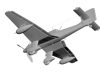 Old military aircraft concept 3D model