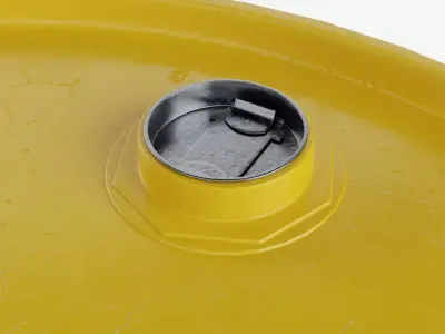 Steel Barrel - Yellow - Clean 3D model