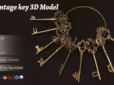 45 Vintage Key 3D Model Vol 2 3D model