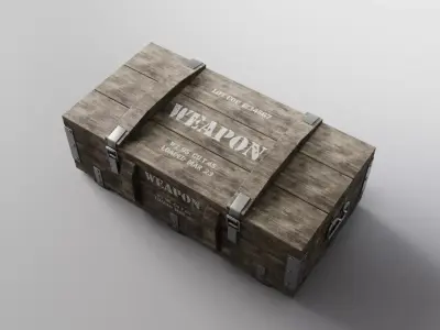 Military Wooden Weapon Crates Low-poly 3D model