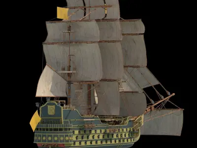  Pirate sailing ship 3D model