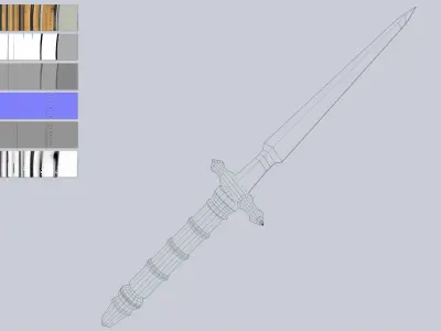 Dagger Low-poly 3D model order
