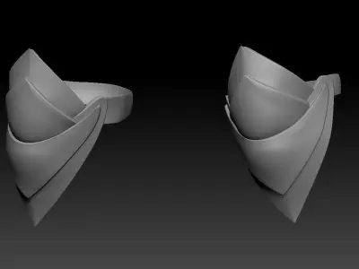 High-poly model knee armor 3D model