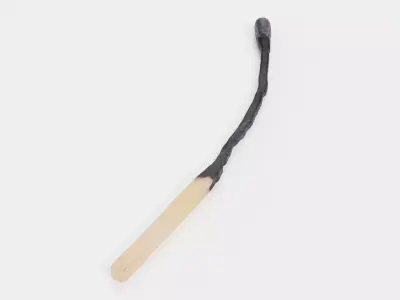 Burned Safety Match V3 - Realistic Deeply Charred Matchstick 3D model