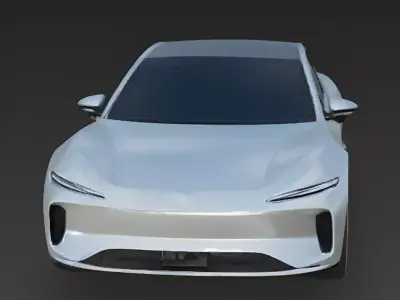 Realistic Futuristic EV Sedan 3D Model 3D Model Low-poly 3D model
