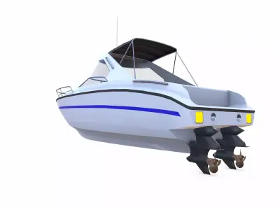 Speeddboat 018 Low-poly PBR Low-poly 3D model