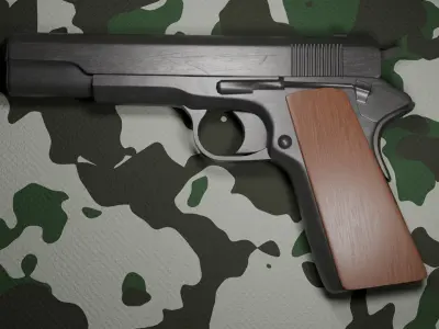 1911 Pistol Low-poly 3D model