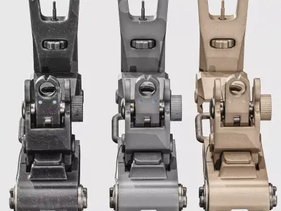 Rifles And Pistols Iron Sights pack Low-poly 3D model