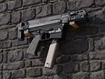 Semi-Auto Pistol APC10  Free low-poly 3D model