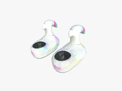 Slippers C10 Colored Flamingo - Costume Character Design Low-poly 3D model